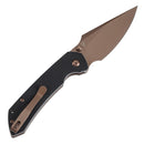 Tenable Fenrir T1034F2 – 3.45" 14C28N Harpoon Button Lock Knife with Black G10 Handle
