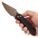 Tenable Fenrir T1034F2 – 3.45" 14C28N Harpoon Button Lock Knife with Black G10 Handle