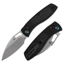 Tenable Heron B2124V4 lock knife with black G10 handle and silver blade
