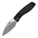 Tenable Heron B2124V4 folding knife with black handle and silver blade