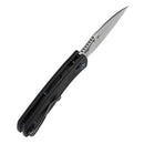 Folded Tenable Heron B2124V4 with black handle and silver blade