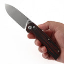 Tenable Kryo T1001V11 Folding Knife – 3.58" 14C28N Drop Point Blade, Red & Black G-Masus Crossbar Lock