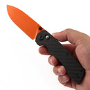 Tenable Kryo T1001V12 – 3.58" 14C28N Drop Point Cross Bar Lock Knife with Twill Carbon Fiber + G10 Handle