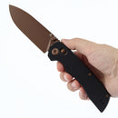 Tenable Kryo T1001V8 – 3.58" 14C28N Drop Point Cross Bar Lock Knife with Black G10 Handle