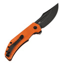 Open orange G10 handle with black blade
