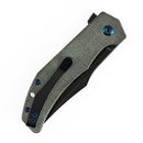 Tenable Orion B1089C4 – 3.07" Blackwash Nitro-V Clip Point Folding Knife, Green Micarta Handle, Liner Lock, JB Stout Design