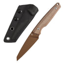 Tenable Parr G011B7 – 2.87" 14C28N Reverse Tanto Fixed Blade Knife with Brown Micarta Handle & Kydex Sheath