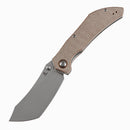 Tenable Tipper B1079A3 – 3.39" Stonewashed Nitro-V Cleaver Folding Knife, Brown Micarta Handle, Edgy Bladeworks Design
