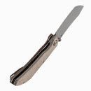 Tenable Tipper B1079A3 – 3.39" Stonewashed Nitro-V Cleaver Folding Knife, Brown Micarta Handle, Edgy Bladeworks Design