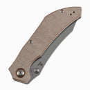 Tenable Tipper B1079A3 – 3.39" Stonewashed Nitro-V Cleaver Folding Knife, Brown Micarta Handle, Edgy Bladeworks Design