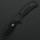Critical Strike TL505-BKBW open position showing Black Stonewash VG10 blade