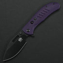 Critical Strike TL505-PLBW open position showing Black Stonewash VG10 blade