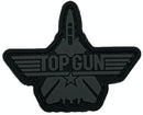 Fighter Jet Emblem Morale Patch TP-ZDJ-GR front view – 2.36″ x 1.89″ subdued black and grey die-cut jet 3D PVC patch