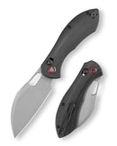 Locking blade knife with black handle and silver blade