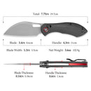 Folded lock knife with textured black handle and silver blade