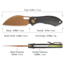 TRIVISA Batwing-CG/S JM10S-CG-14 – 2.99" 14C28N Sheepfoot Crossbar Lock Knife with Carbon Fiber G10 Handle