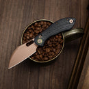 TRIVISA Batwing-CG/S JM10S-CG-14 – 2.99" 14C28N Sheepfoot Crossbar Lock Knife with Carbon Fiber G10 Handle