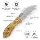TRIVISA Batwing-YP JM10S-YP-14 – 2.99" 14C28N Sheepfoot Crossbar Lock Knife with PEI Handle