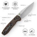 TRIVISA Butterfly-CU JM06-CU-14 – 2.99" 14C28N Clip Point Crossbar Lock Knife with Copper Handle