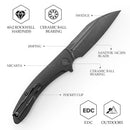 TRIVISA Cuckoo-BM TY30-BM-14 – 3.37" 14C28N Sheepfoot Liner Lock Knife with Micarta Handle