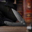 TRIVISA Cuckoo-BM TY30-BM-14 – 3.37" 14C28N Sheepfoot Liner Lock Knife with Micarta Handle