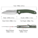 TRIVISA Cuckoo-GM TY30-GM-14 – 3.37" 14C28N Sheepfoot Liner Lock Knife with Micarta Handle