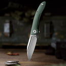 TRIVISA Cuckoo-GM TY30-GM-14 – 3.37" 14C28N Sheepfoot Liner Lock Knife with Micarta Handle