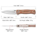 TRIVISA Dor-04Br TY09-OM-14C – 3.66" 14C28N Button Lock Knife with Brown Micarta Handle