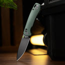 TRIVISA Dragonfly-GM JM03-GM-14 2.99" drop point crossbar lock knife with green Micarta handle