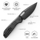 TRIVISA Gecko-BM JM04-BM-14 – 3.4" 14C28N Drop Point Liner Lock Knife with Micarta Handle