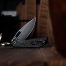 TRIVISA Gecko-BM JM04-BM-14 – 3.4" 14C28N Drop Point Liner Lock Knife with Micarta Handle