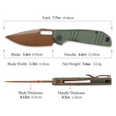 TRIVISA Gecko-GM JM04-GM-14 – 3.4" 14C28N Drop Point Liner Lock Knife with Micarta Handle