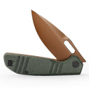 TRIVISA Gecko-GM JM04-GM-14 – 3.4" 14C28N Drop Point Liner Lock Knife with Micarta Handle