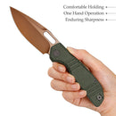 TRIVISA Gecko-GM JM04-GM-14 – 3.4" 14C28N Drop Point Liner Lock Knife with Micarta Handle