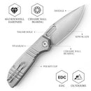 TRIVISA Gecko-P JM04-P-M – 3.4" M390 Drop Point Liner Lock Knife with Titanium Handle