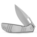 TRIVISA Gecko-S JM04-S-M – 3.4" M390 Drop Point Liner Lock Knife with Titanium Handle