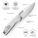 Close-up of folding knife with blade and handle details
