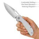 Folded knife with textured handle and blade lock mechanism