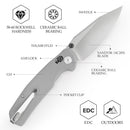 Side view of TRIVISA Hornet-03G JM01-GG-14 with open blade and handle specifications