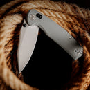 TRIVISA Hornet-03G JM01-GG-14 folding knife with gray G10 handle and drop point blade