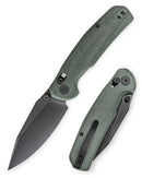 TRIVISA Hornet-04G JM01-GM-14 – 3.34" 14C28N Drop Point Axis Lock Knife with Micarta Handle