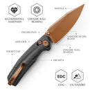 TRIVISA Hornet-BM JM01-BM-14 – 3.34" 14C28N Drop Point Crossbar Lock Knife with Micarta Handle