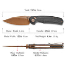TRIVISA Hornet-BM JM01-BM-14 – 3.34" 14C28N Drop Point Crossbar Lock Knife with Micarta Handle
