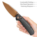 TRIVISA Hornet-BM JM01-BM-14 – 3.34" 14C28N Drop Point Crossbar Lock Knife with Micarta Handle
