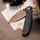 TRIVISA Hornet-BM JM01-BM-14 – 3.34" 14C28N Drop Point Crossbar Lock Knife with Micarta Handle