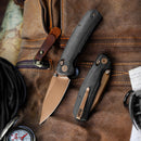 TRIVISA Hornet-BM JM01-BM-14 – 3.34" 14C28N Drop Point Crossbar Lock Knife with Micarta Handle