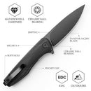 TRIVISA Hummingbird-BM JM07-BM-14 – 2.9" 14C28N Drop Point Liner Lock Knife with Micarta Handle