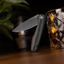 TRIVISA Hummingbird-BM JM07-BM-14 – 2.9" 14C28N Drop Point Liner Lock Knife with Micarta Handle