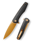 TRIVISA Hummingbird-CG – 2.9" 14C28N Drop Point Liner Lock Knife with Carbon Fiber Style G10 Handle