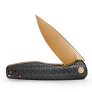 TRIVISA Hummingbird-CG – 2.9" 14C28N Drop Point Liner Lock Knife with Carbon Fiber Style G10 Handle
